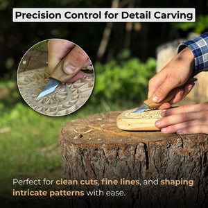 Detail Wood Carving Knife, 2.5 cm (1 inch) detail view by Sharky Forged Steel Tools