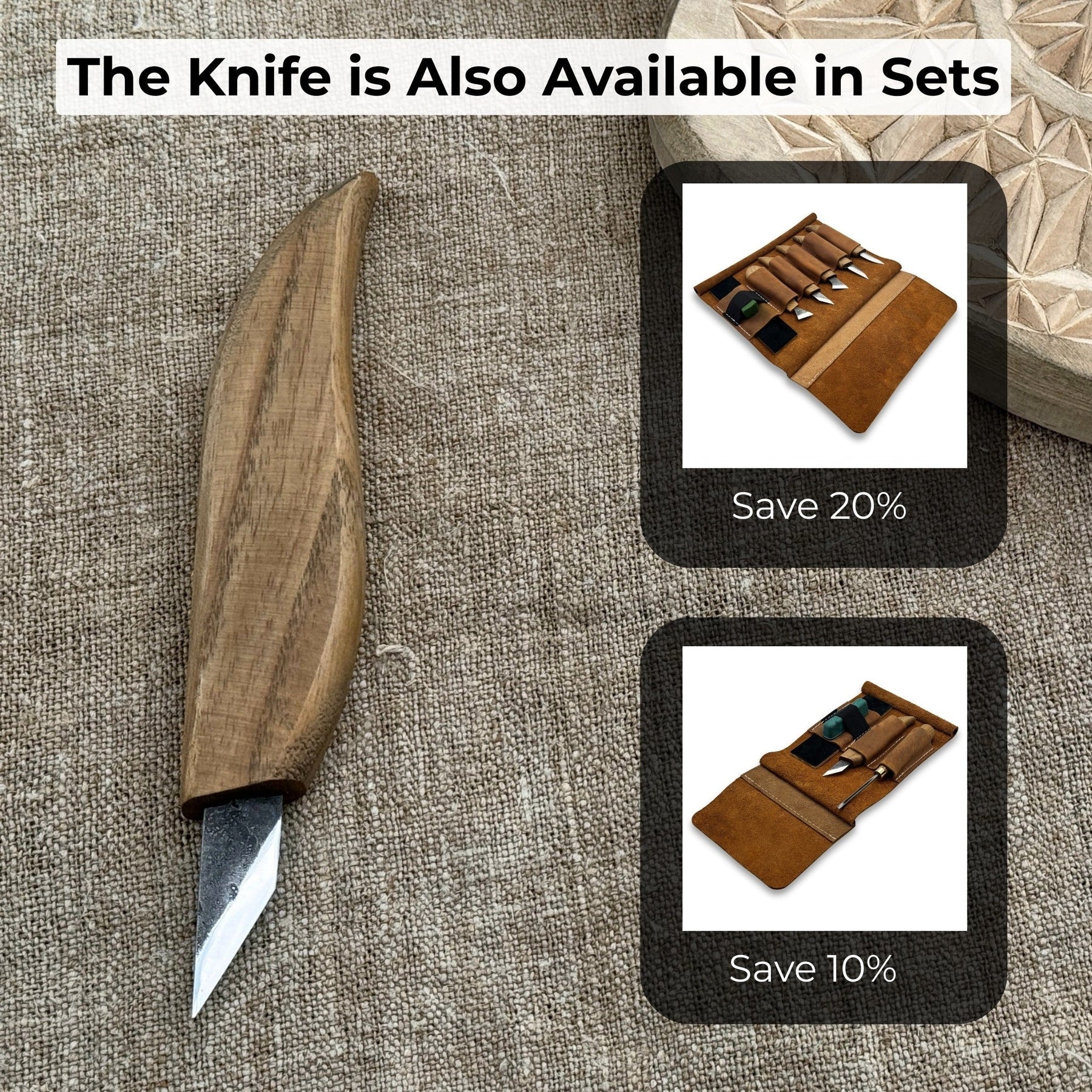 Detail Wood Carving Knife, 2.5 cm (1 inch) detail view by Sharky Forged Steel Tools