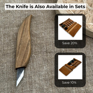 Detail Wood Carving Knife, 2.5 cm (1 inch) detail view by Sharky Forged Steel Tools
