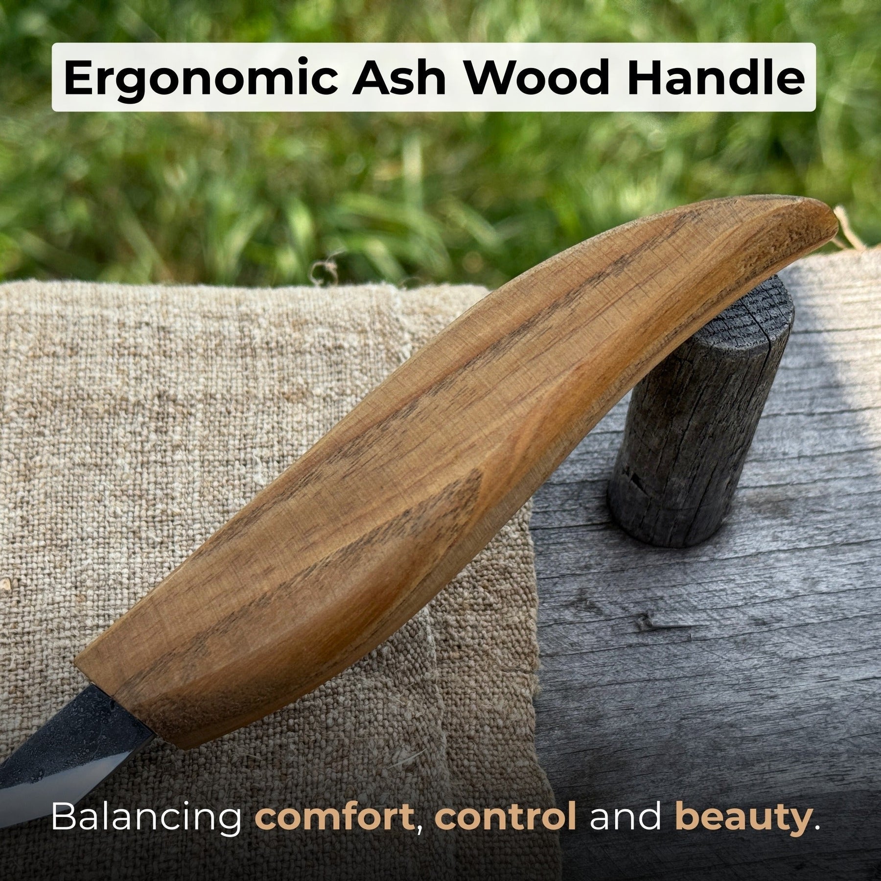 Detail Wood Carving Knife, 2.5 cm (1 inch) detail view by Sharky Forged Steel Tools