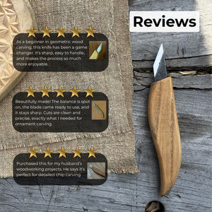 Detail Wood Carving Knife, 2.5 cm (1 inch) detail view by Sharky Forged Steel Tools