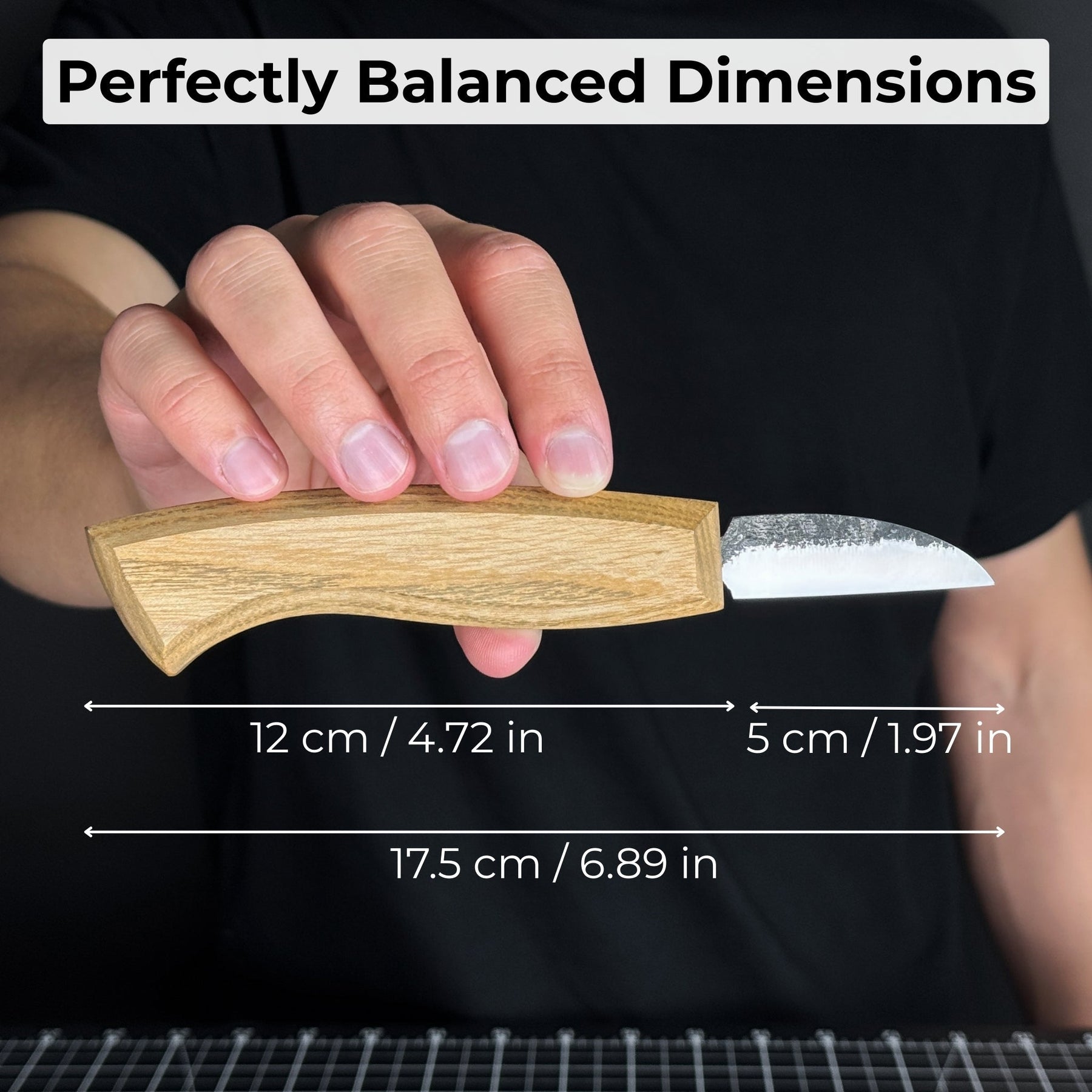 Detail Wood Carving Knife, Blade 5 cm (1.97 inches) detail view by Sharky Forged Steel Tools