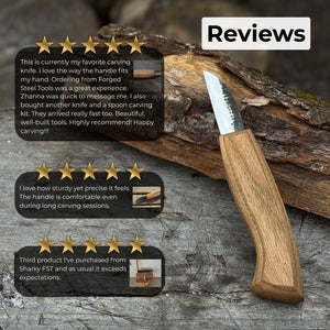 Detail Wood Carving Knife, Blade 5 cm (1.97 inches) detail view by Sharky Forged Steel Tools