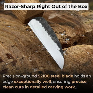 Detail Wood Carving Knife, Blade 5 cm (1.97 inches) detail view by Sharky Forged Steel Tools