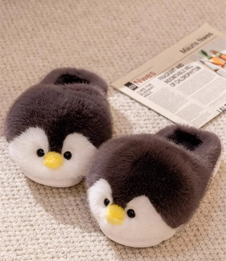 Fuzzy Penguin Plush Slippers — Cute Soft Furry Indoor House Shoes by The Mississippi Mermaid Mercantile - view 14