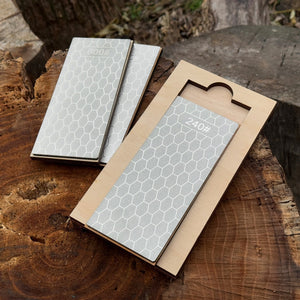 Diamond Sharpening Stone Set with Wooden Stand – 240 / 600 / 1200 Grit