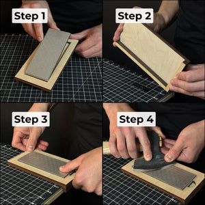 Diamond Sharpening Stone with Wooden Stand – 600 Grit for Knives & Tools detail view by Sharky Forged Steel Tools