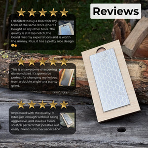 Diamond Sharpening Stone with Wooden Stand – 600 Grit for Knives & Tools detail view by Sharky Forged Steel Tools