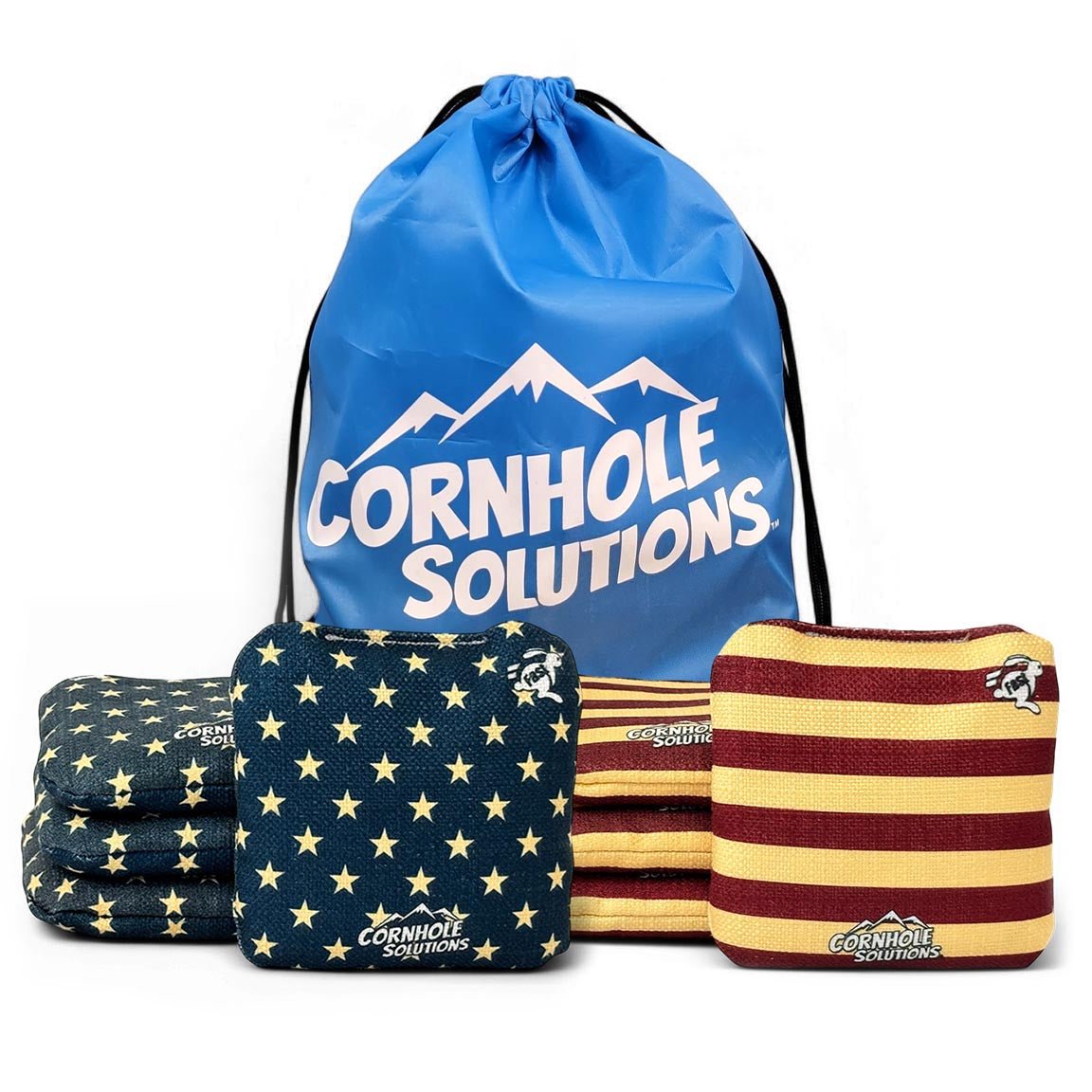 Distressed Stars/Distressed Stripes - Pro Style REC Cornhole Bags – Regulation 6"x6" – Full Set of 8