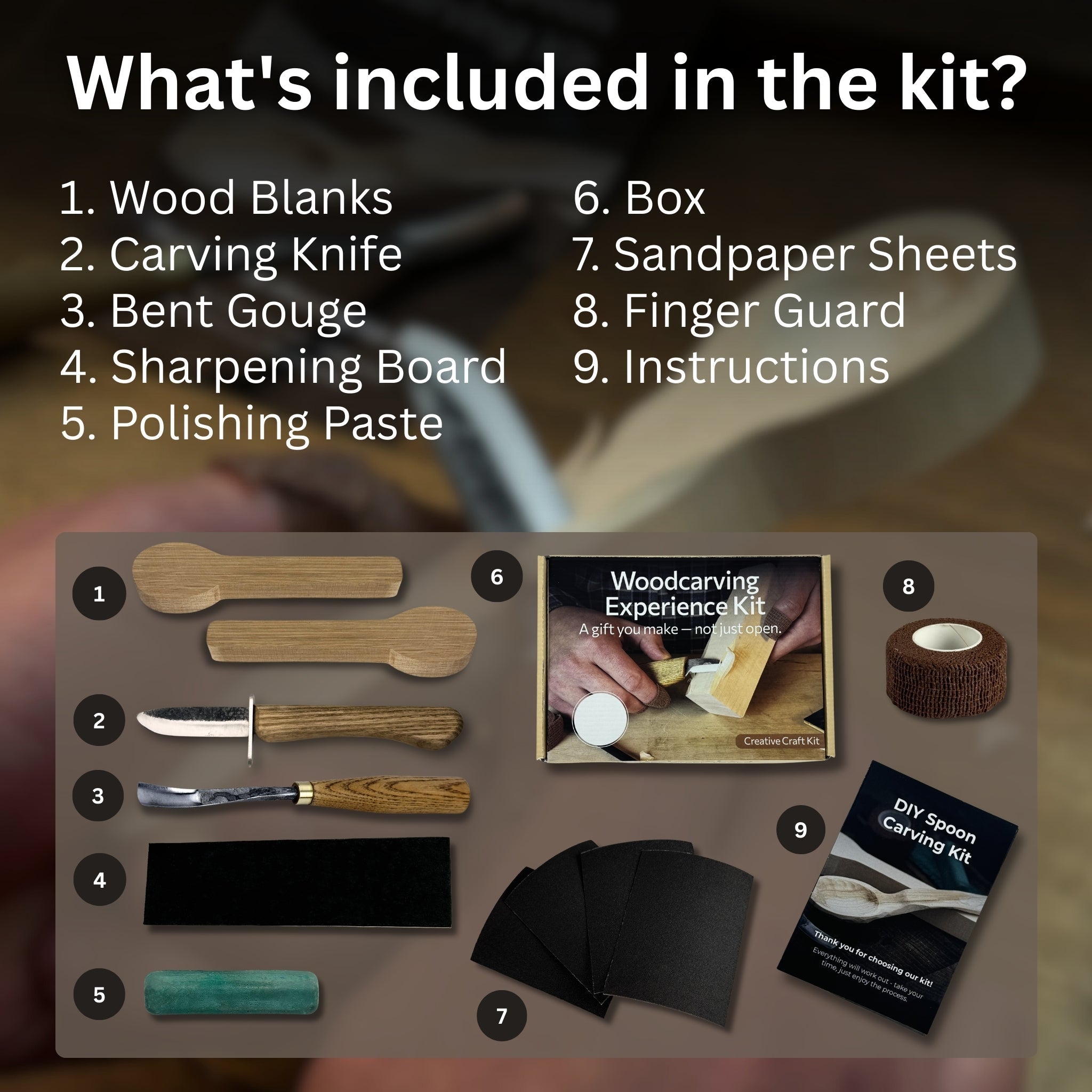DIY 2-Piece Spoon Carving Kit for Beginners detail view by Sharky Forged Steel Tools