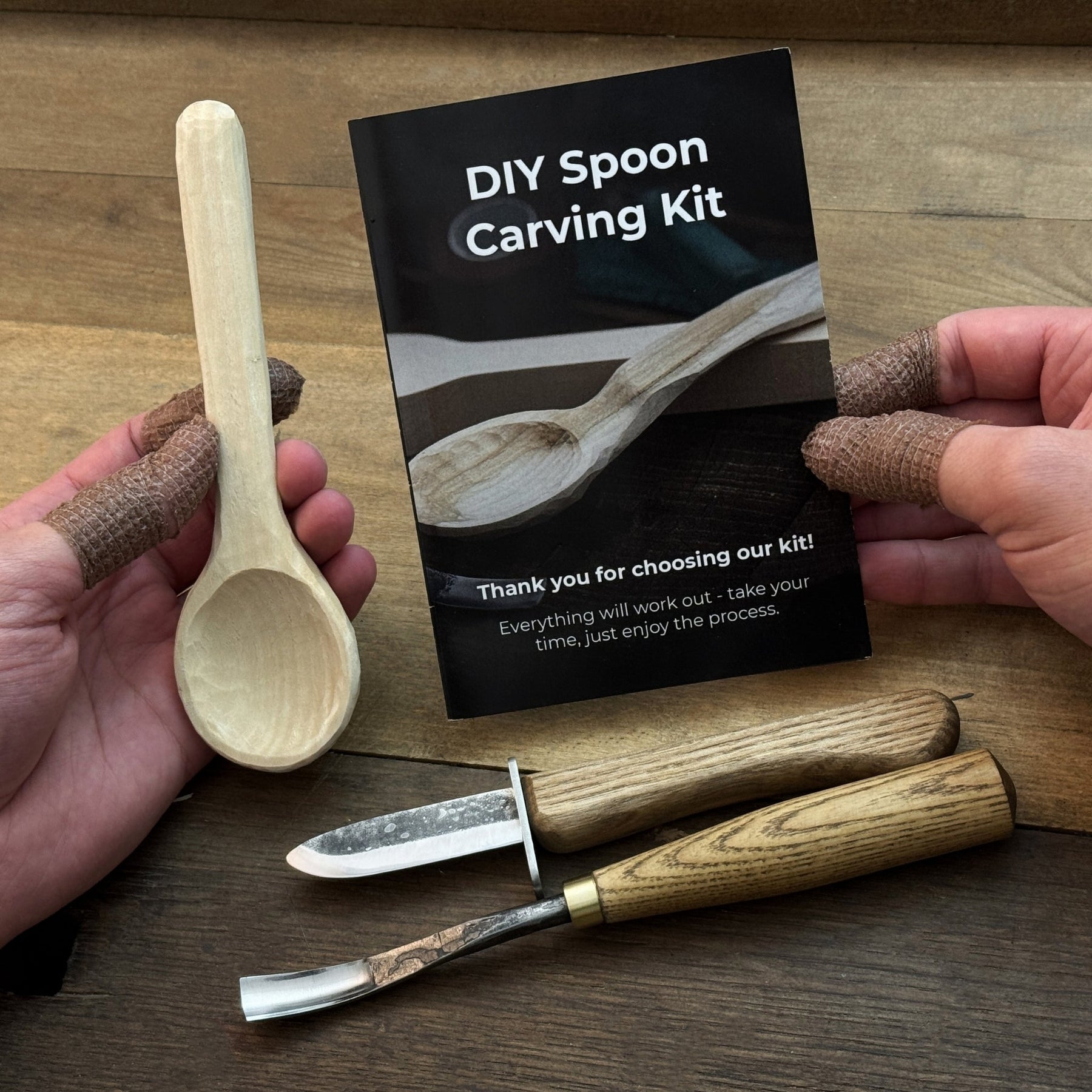 DIY 2-Piece Spoon Carving Kit for Beginners detail view by Sharky Forged Steel Tools