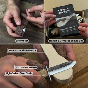 DIY 2-Piece Spoon Carving Kit for Beginners detail view by Sharky Forged Steel Tools
