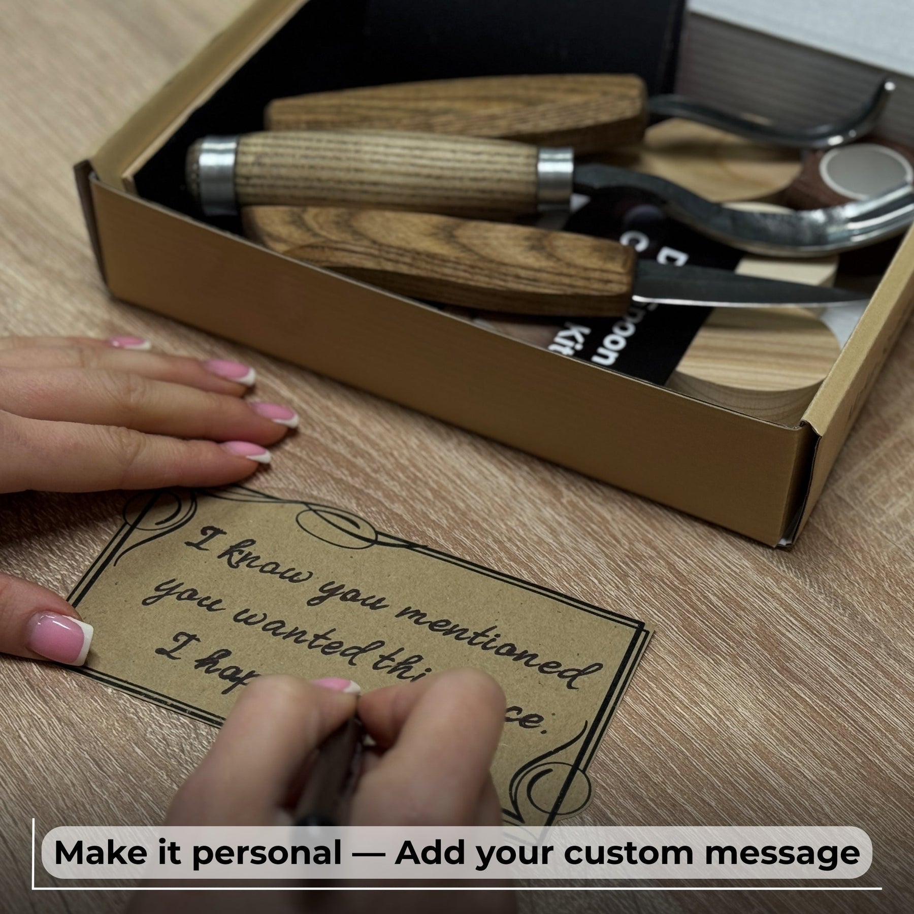 DIY 3-Piece Spoon Carving Kit for Beginners – Linden, Cherry & Oak Wood Blanks detail view by Sharky Forged Steel Tools