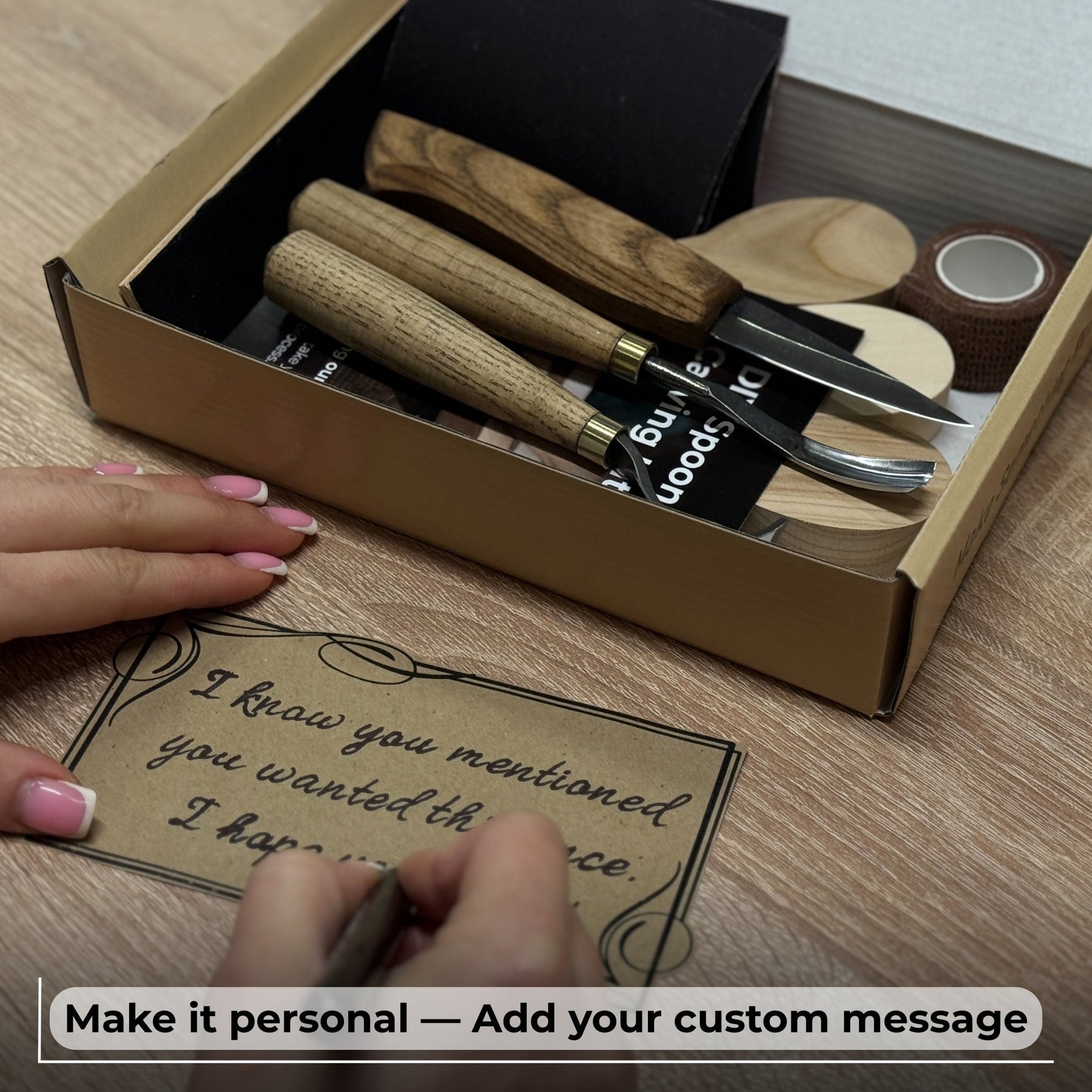 DIY 3-Piece Spoon Carving Kit detail view by Sharky Forged Steel Tools