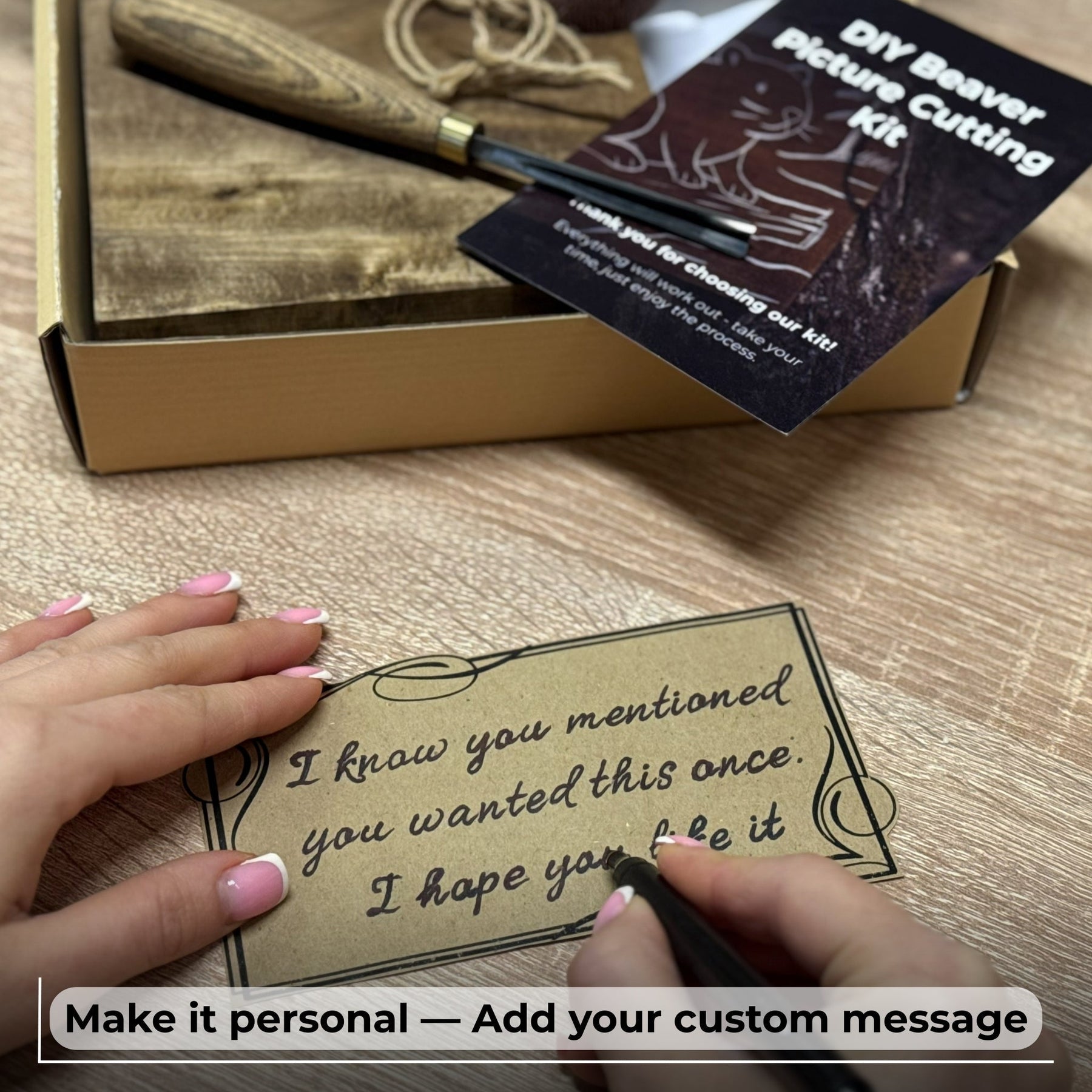 DIY Beaver Carving Kit – Wood Art Set with V-Chisel & Video Guide detail view by Sharky Forged Steel Tools