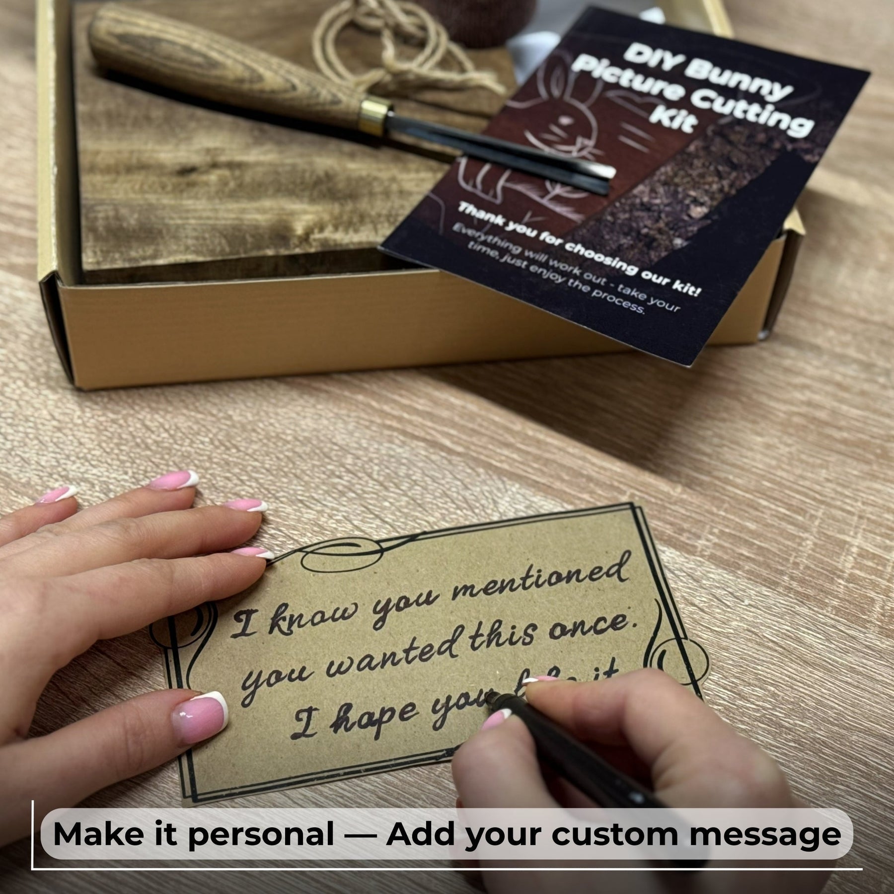 DIY Bunny Carving Kit – Wood Art Set with V-Chisel & Video Guide detail view by Sharky Forged Steel Tools