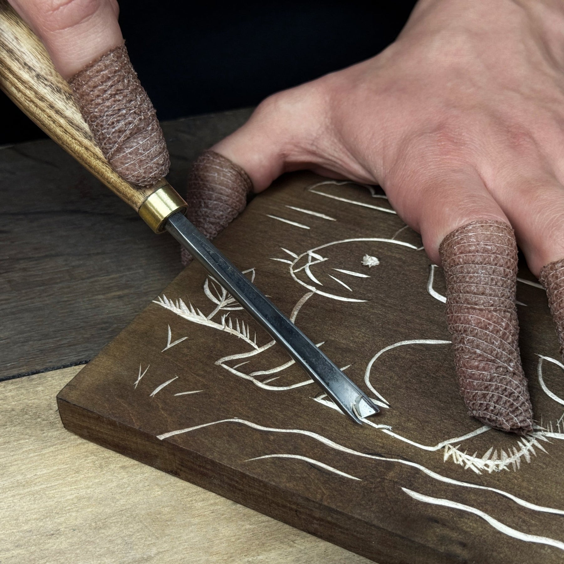 DIY Bunny Carving Kit – Wood Art Set with V-Chisel & Video Guide detail view by Sharky Forged Steel Tools