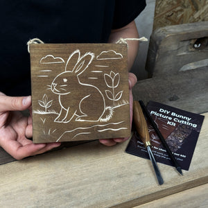 DIY Bunny Carving Kit – Wood Art Set with V-Chisel & Video Guide detail view by Sharky Forged Steel Tools