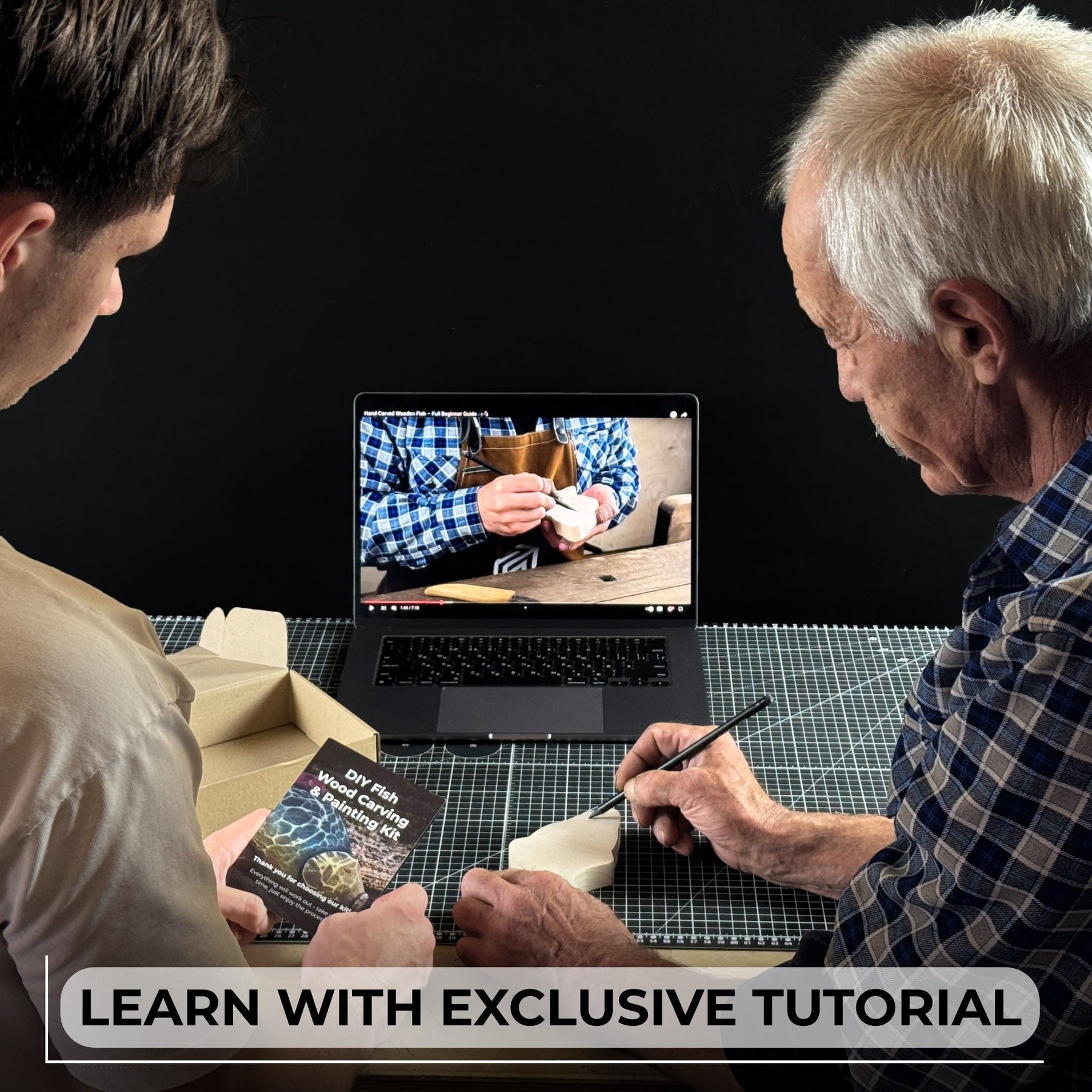 DIY Fish Wood Carving & Painting Kit – Beginner Whittling Set with Video Tutorial detail view by Sharky Forged Steel Tools