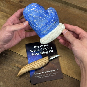DIY Glove Wood Carving & Painting Kit detail view by Sharky Forged Steel Tools