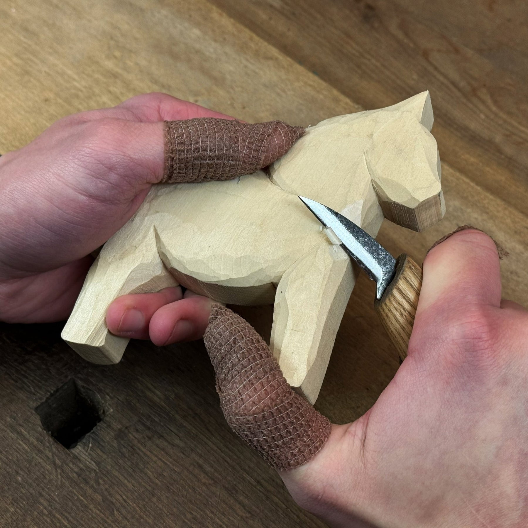 DIY Horse Wood Carving & Painting Kit detail view by Sharky Forged Steel Tools