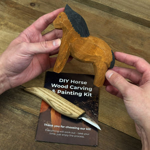DIY Horse Wood Carving & Painting Kit detail view by Sharky Forged Steel Tools