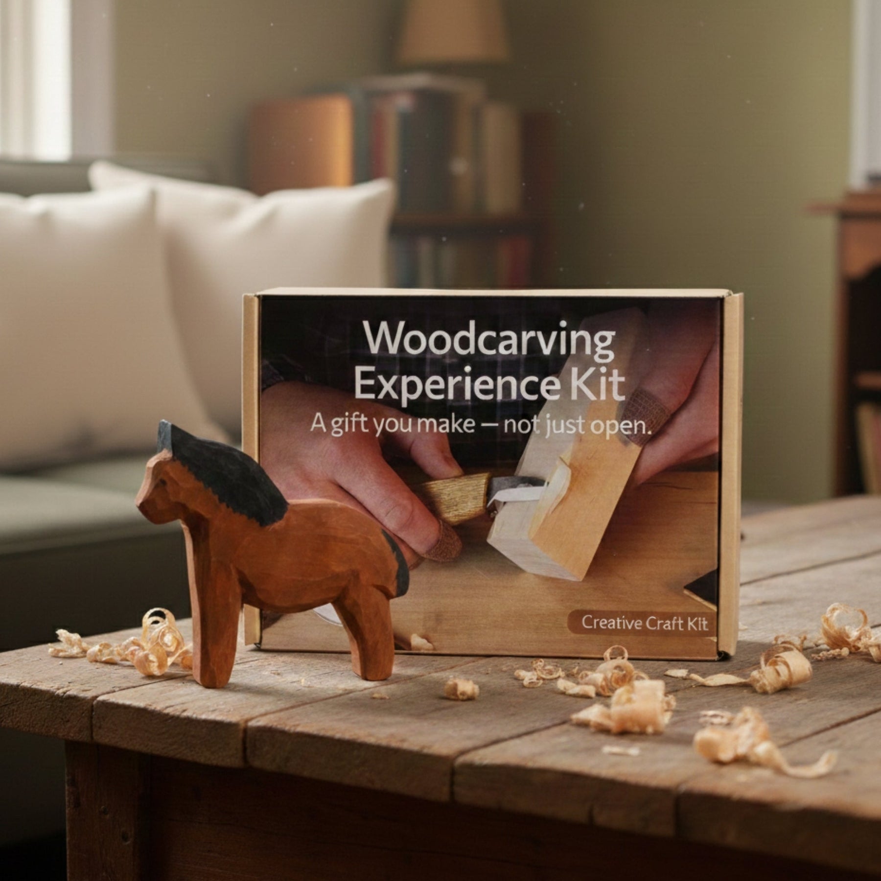 DIY Horse Wood Carving & Painting Kit by Sharky Forged Steel Tools