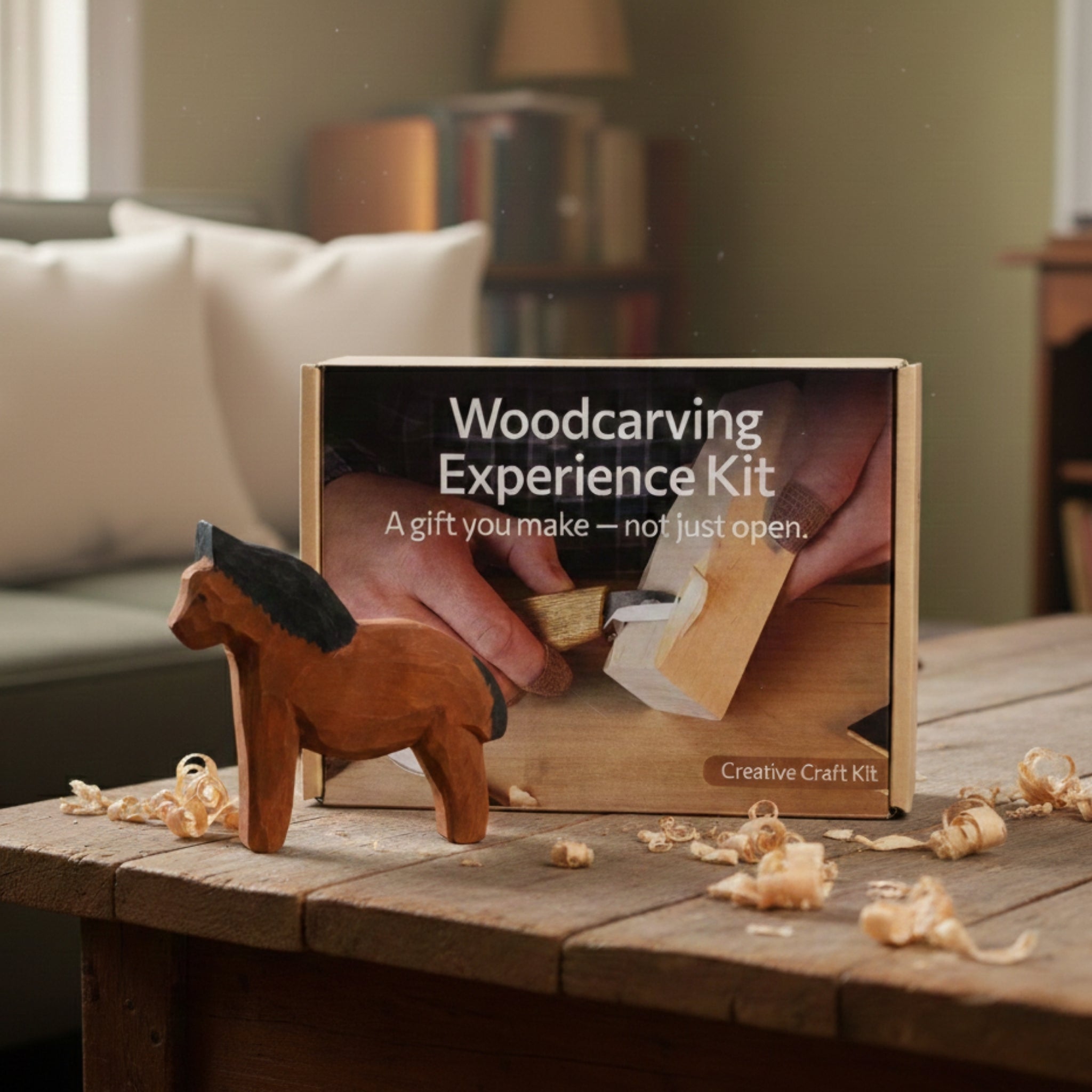 DIY Horse Wood Carving & Painting Kit by Sharky Forged Steel Tools