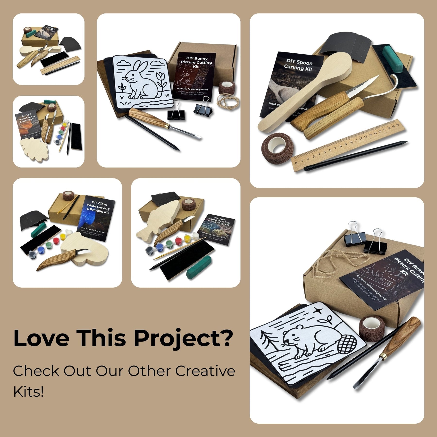 DIY Mushroom Wood Carving & Painting Kit detail view by Sharky Forged Steel Tools