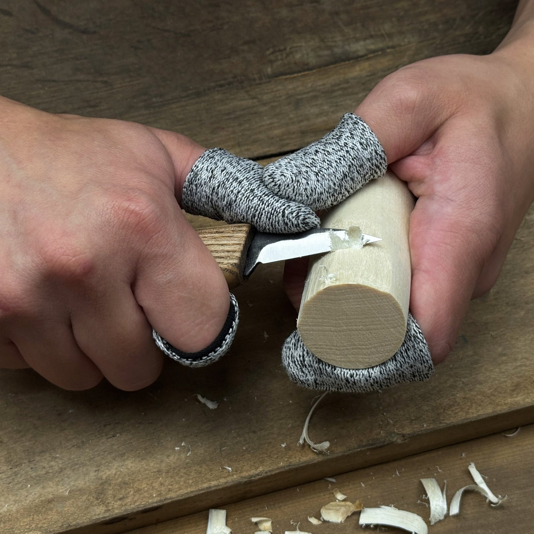 DIY Mushroom Wood Carving & Painting Kit detail view by Sharky Forged Steel Tools
