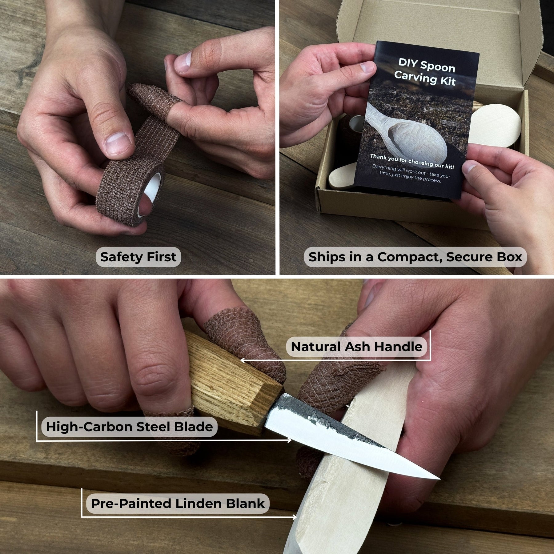 DIY Wood Carving Kit – Spoon Making Set for Beginners detail view by Sharky Forged Steel Tools