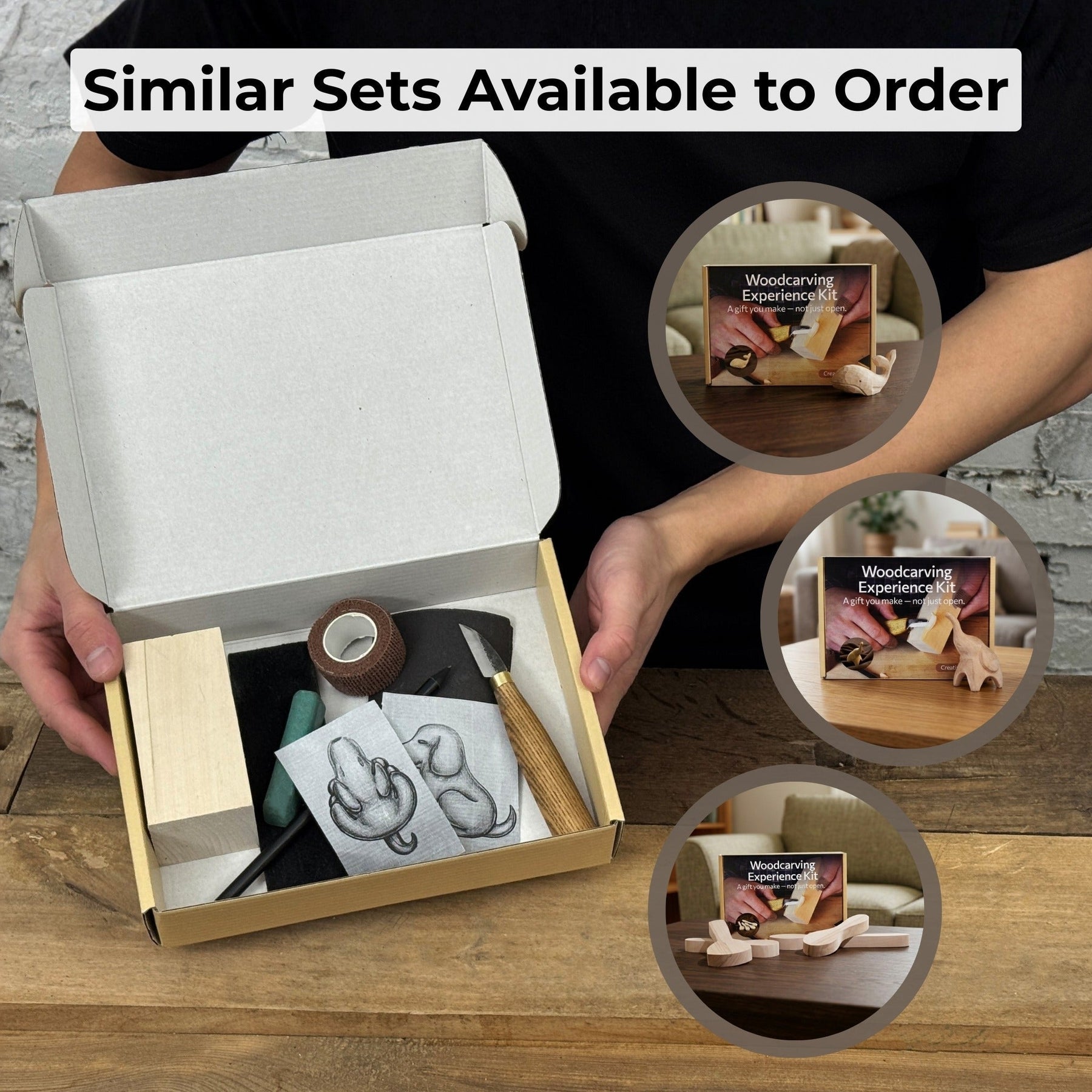Dog Carving Kit - Complete Starter Whittling Kit for Beginners, Adults, Teens, and Kids detail view by Sharky Forged Steel
