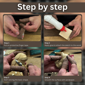 Dog Carving Kit - Complete Starter Whittling Kit for Beginners, Adults, Teens, and Kids detail view by Sharky Forged Steel