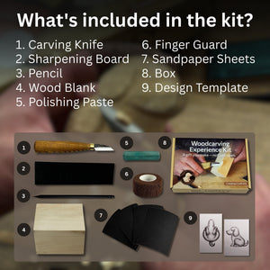 Dog Carving Kit - Complete Starter Whittling Kit for Beginners, Adults, Teens, and Kids detail view by Sharky Forged Steel