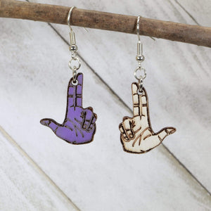 Double Finger Gun Earrings | Funny Gesture Jewelry by Cate's Concepts, LLC, handmade jewelry main product photo