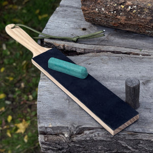 Double-Sided Leather Sharpening Strop with Polishing Paste by Sharky Forged Steel Tools