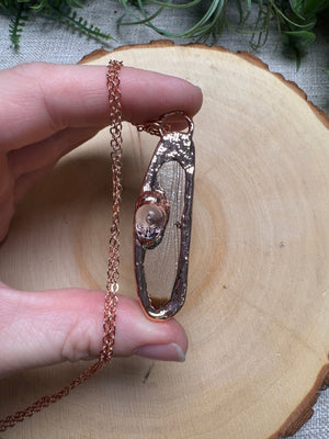 Dragonfly Wing and Resin Face Necklace by Copper Ashes