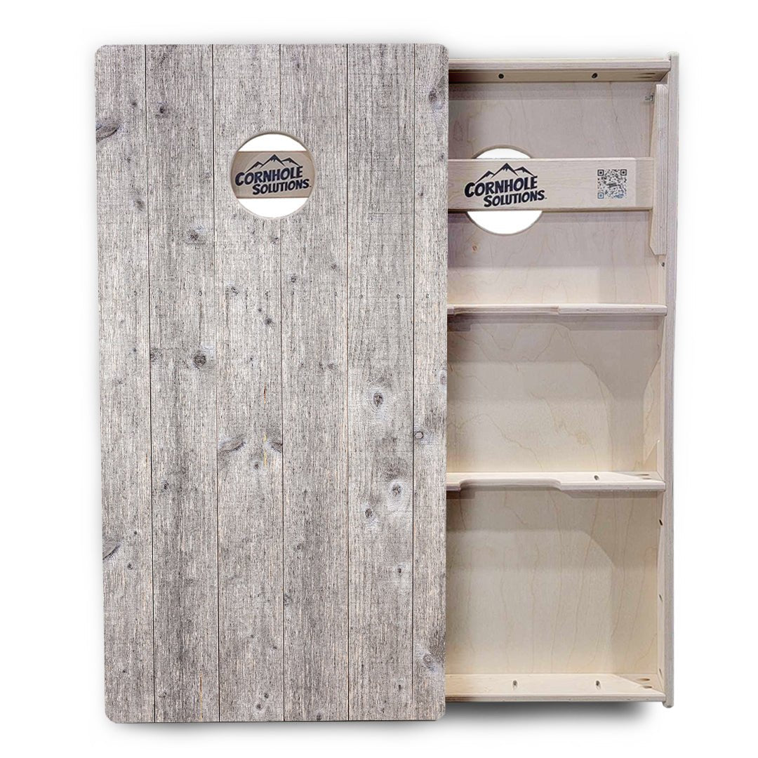 Driftwood Grey-Stained Cornhole Boards - Professional Tournament Series