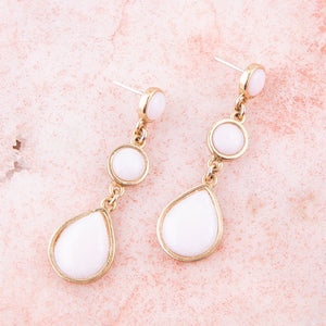 Drops of Pink Opal Earrings detail view by Barse Jewelry