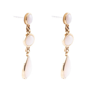 Drops of Pink Opal Earrings detail view by Barse Jewelry
