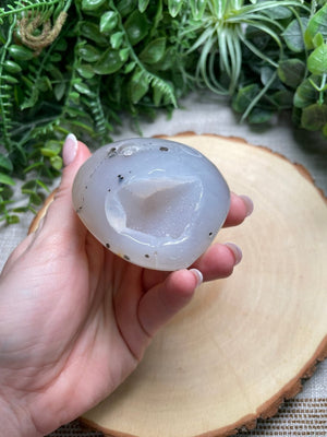 Druzy Agate Heart with Face detail view by Copper Ashes