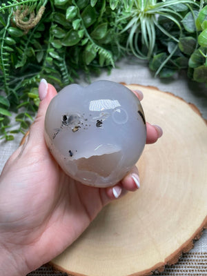 Druzy Agate Heart with Face by Copper Ashes