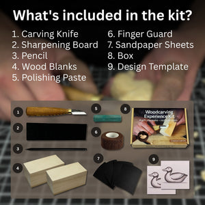 Duck Carving Kit - Complete Starter Whittling Kit for Beginners, Adults, Teens, and Kids detail view by Sharky Forged Steel