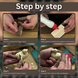 Duck Carving Kit - Complete Starter Whittling Kit for Beginners, Adults, Teens, and Kids detail view by Sharky Forged Steel
