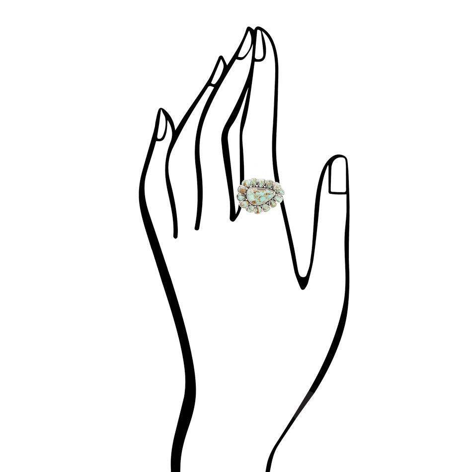 Durango Turquoise Multi-Stone Ring detail view by Barse Jewelry