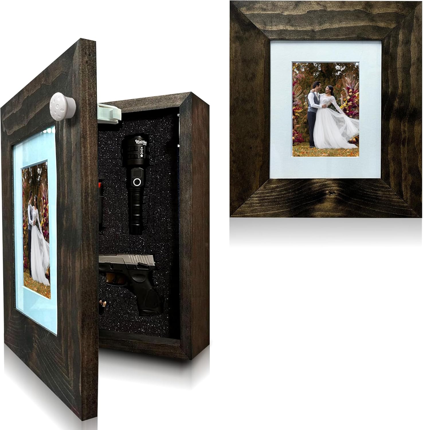 Hidden Gun Safe Picture Frame - Handcrafted Gun Concealment Furniture - Quick Access Picture Frame Safe with Magnetic Lock for Discreet & Secure Gun S by Bellewood Designs