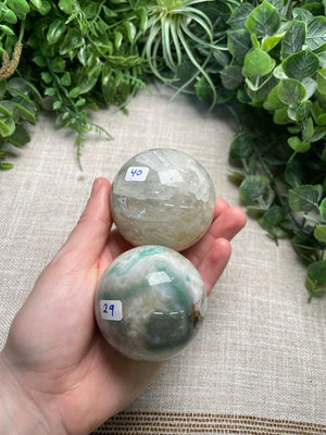 Dyed Green Agate Sphere detail view by Copper Ashes