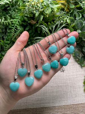 Dyed Quartz Heart Necklace by Copper Ashes