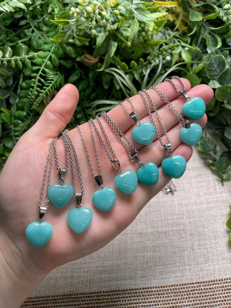 Dyed Quartz Heart Necklace by Copper Ashes