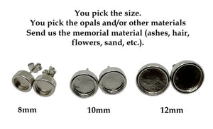 Custom Sterling Silver Stud Memorial Earrings by Cotton Street Art Company, handmade jewelry detail photo 3